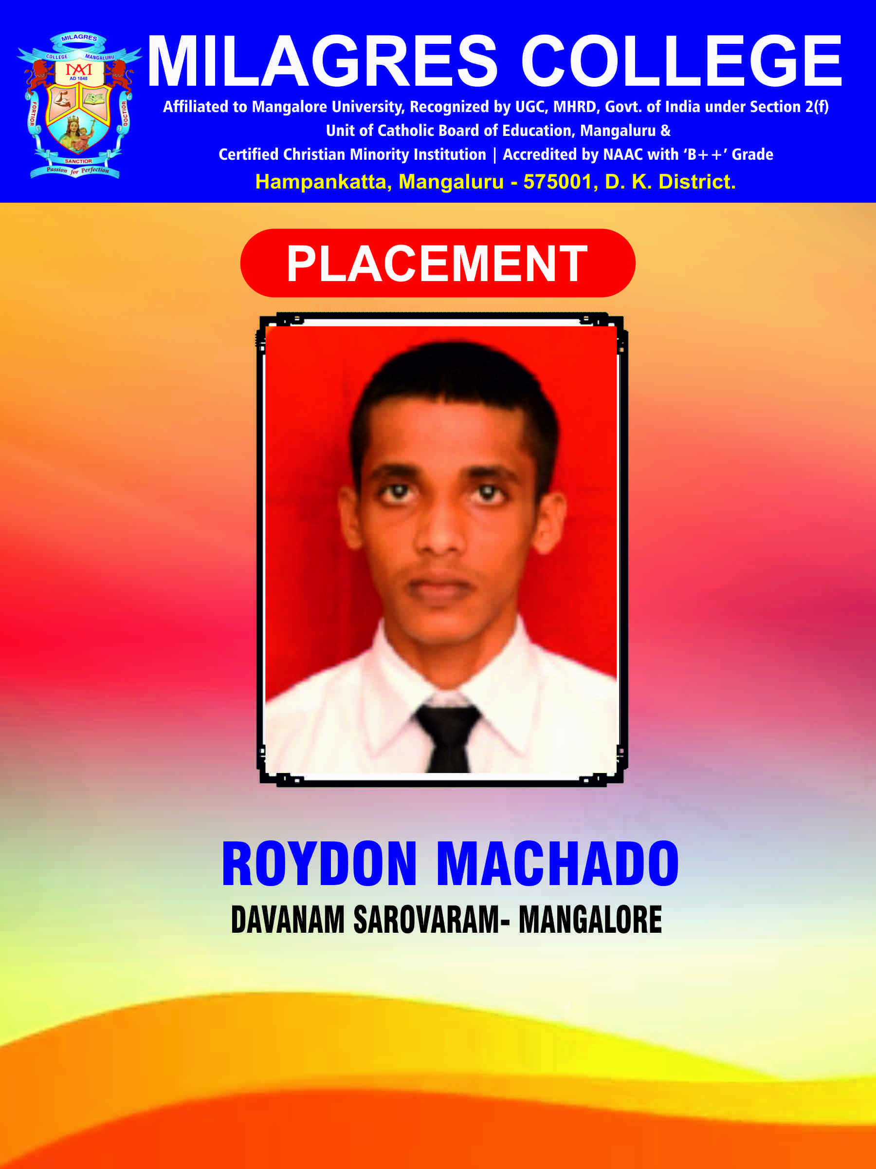 Successfully placed student